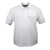 Erkek Büyük Beden 115-155 Kilo Arası Uygun Bedenli Likralı Pike Polo Yaka Cepli Tişört (BEYAZ, 3XL)