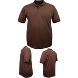 Erkek Büyük Beden 115-155 Kilo Arası Uygun Bedenli Likralı Pike Polo Yaka Cepli Tişört (KAHVERENGİ, 3XL)