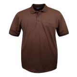 Erkek Büyük Beden 115-155 Kilo Arası Uygun Bedenli Likralı Pike Polo Yaka Cepli Tişört (KAHVERENGİ, 7XL)