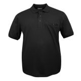 Erkek Büyük Beden 115-155 Kilo Arası Uygun Bedenli Likralı Pike Polo Yaka Cepli Tişört (SİYAH, 10XL)