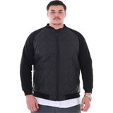 Erkek Büyük Beden 120 KILO-158 Kilo Arası Için Uygun Dik Yaka Parçalı Mevsimlik Hafif Mont - Siyah - 4XL