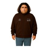 Erkek Büyük Beden 122-158 Kilo Arası İçin Uygun Pamuklu Geniş Kalıp Dik Yaka Fermuarlı Sweat Mont (KAHVERENGİ, 5XL)
