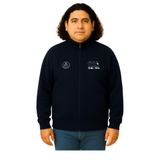 Erkek Büyük Beden 122-158 Kilo Arası İçin Uygun Pamuklu Geniş Kalıp Dik Yaka Fermuarlı Sweat Mont (LACİVERT, 8XL)