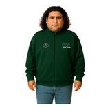 Erkek Büyük Beden 122-158 Kilo Arası İçin Uygun Pamuklu Geniş Kalıp Dik Yaka Fermuarlı Sweat Mont (YEŞİL, 6XL)