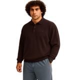 Erkek Büyük Beden 122 Kilo - 158 Kilo Arası İçin Uygun Geniş Kalıp Polo Yaka Selanik Kazak (KAHVERENGİ, 7XL)