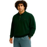 Erkek Büyük Beden 122 Kilo - 158 Kilo Arası İçin Uygun Geniş Kalıp Polo Yaka Selanik Kazak (YEŞİL, 6XL)