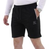 Erkek Büyük Beden 150 Kiloya Kadar Uygun Bedenli Düz Likralı Penye Şort (SİYAH, 5XL)