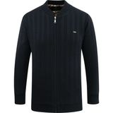 Erkek Büyük Beden Astarlı Triko Mont Hakim Yaka Çelik Örgü Desenli Klasik Kalıp - 5209TB - Lacivert - 4XL