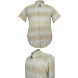 Erkek Büyük Beden Battal Boy 100 Kilo - 140 Kilo Arası İçin Uygun Kısa Kollu Gömlek (YEŞİL - KREM, 3XL)