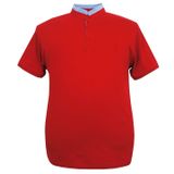 Erkek Büyük Beden Battal Boy 110-120 Kilo Arası İçin Uygun Hakim Yaka Likralı Tişört (KIRMIZI, 3XL)