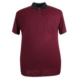 Erkek Büyük Beden Battal Boy 110-120 Kilo Arası İçin Uygun Polo Yaka Cepli Tişört (BORDO, 3XL)