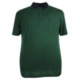 Erkek Büyük Beden Battal Boy 110-120 Kilo Arası İçin Uygun Polo Yaka Cepli Tişört (KOYU YEŞİL, 4XL)