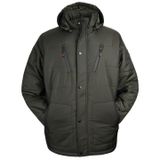 Erkek Büyük Beden Kapşonlu Mont Dekons Eden (Siyah, 4XL)