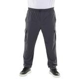 Erkek Büyük Beden Kargo Cepli Likralı Paraşüt Kumaş Pantolon/Eşofman Alt (ANTRASİT, 8XL)