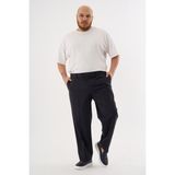 Erkek Büyük Beden Klasik Kesim Kumaş Pantolon - Koyu - Lacivert - B Drop - 66