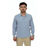 Erkek Büyük Beden Mevsimlik Polo Yaka Sweatshirt 1-6830 BGL-ST04415 BUZ.MAVİ 4XL