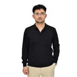 Erkek Büyük Beden Mevsimlik Polo Yaka Sweatshirt 1-6830 BGL-ST04415 SİYAH 4XL