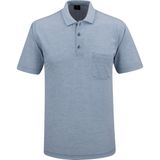 Erkek Büyük Beden Polo Yaka Cepli Klasik Kalıp Tişört - 5113BAT - Mavi - 3XL