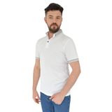 Erkek Büyük Beden Polo Yaka Tişört Kagi 2355 BGL-ST02819 BEYAZ 5XL