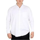 Erkek Büyük Beden Rahat Kalıp Cepli Battal Gömlek - 5XL - Beyaz