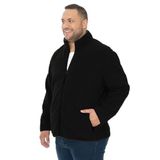 Erkek Büyük Beden Siyah Tüylenme Yapmaz Anti Pilling Polar Mont (Siyah, 5XL)