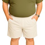 Erkek Büyük Beden Şort 3xl 4xl 5xl 6xl 7xl 8xl 9xl - Ekru