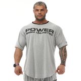 Erkek Büyük Beden Spor Salonu Fitness ve Vücut Geliştirme Tişört, Pamuk O-Boyun Yaşam Tarzı Üst, Taş, 3XL