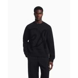Erkek Büyük Kadife Logo Detaylı Pamuklu Çift Jarse Kumaşlı Uzun Kollu Yeşil Sweatshirt EM006841 AF10013-M7313
