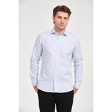 Erkek Buz Mavi Comfort Fit Uzun Kollu Gömlek
