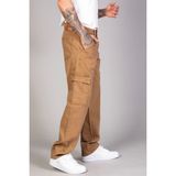 Erkek Camel Baggy Fit Rahat Kalıp Kargo Pantolon - 31