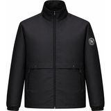 Erkek Ceket Regular Fit Dik Yaka Fermuarlı Modern Stil Mevsimlik Mont - XL - Siyah