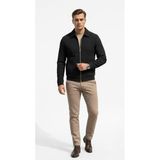 Erkek Ceket - Slim Fit Fitilli Dokulu Fermuarlı Mont - Günlük Şık Mevsimlik Spor Tasarım (Siyah, Large)
