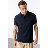 erkek Çekmeyen Pamuklu Kumaş Regular Fit Standart Kesim Polo Yaka Tişört Poloyaka-T-Shırt1 - Bulunmuyor - Lacivert