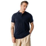 Erkek Çekmeyen Pamuklu Kumaş Regular Fit Standart Kesim Polo Yaka Tişört POLOYAKA-T-SHIRT1 Lacivert M