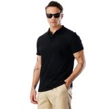 Erkek Çekmeyen Pamuklu Kumaş Regular Fit Standart Kesim Polo Yaka Tişört POLOYAKA-T-SHIRT1 Siyah S