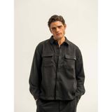 Erkek Cep Detaylı Kaşe Ceket - 2XL - Siyah