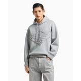 Erkek Çift Bağcıklı Kapüşonlu Rahat%100 Pamuklu Jarse Kumaş Gri Sweatshirt EM002882 AF18339-M0195