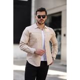 Erkek Çift Cep Kapaksız Gömlek - Taş