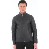 Erkek Çift Taraflı Hakiki Kuzu Deri Ceket - Siyah - 2XL