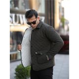 Erkek Çıtçıt Basic Kışlık Kürklü Haki Kapitone Mont - XS