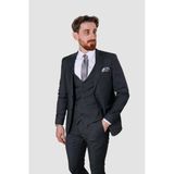 Erkek Çizgili Yelekli Slim Fit Takım Elbise Cml158-Füme