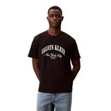 Erkek CK Yazı Detay Kısa Kol Bisiklet Yaka Siyah T-Shirt LV04RF820G-UB1