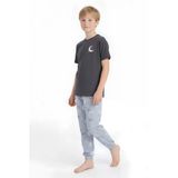 Erkek Çocuk %100 Pamuk Kumaş Pijama Takımı 8-13 Yaş 12712Is