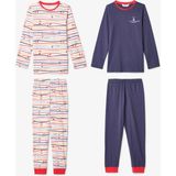 Erkek Çocuk Acrobat Çizgili Pamuklu Uzun Kollu 2'li Pijama Takımı - Renkli - 9 - 10 Yaş