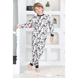 Erkek Çocuk Araba Baskılı Pijama Takımı 1-7 Yaş 12290 - Beyaz - 2 - 3 Yaş