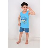 Erkek Çocuk Askılı Pijama Takımı Scuba Mavi - 2 Yaş