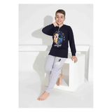 Erkek Çocuk Basketbol Desenli Uzun Kollu Pijama Takımı