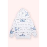 Erkek Çocuk Baskılı Beyaz Sweatshirt 7 Yaş (122 cm)