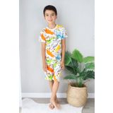 Erkek Çocuk Baskılı Pamuklu Penye Kumaş Şortlu Pijama Takımı