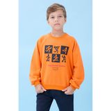 Erkek Çocuk Bisiklet Yaka Mevsimlik Baskılı Sweatshirt